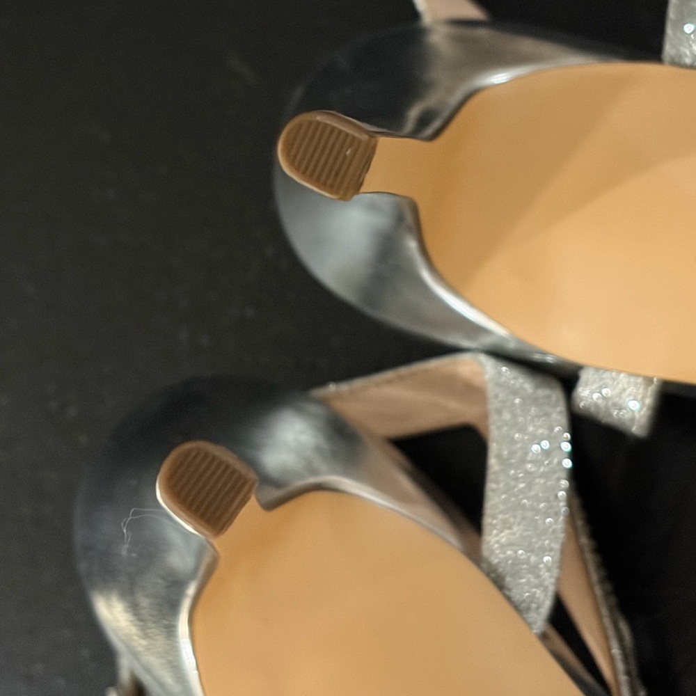 Sparkling Silver Platform Heels - image 7